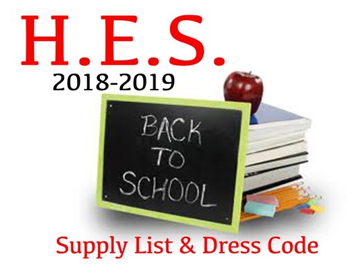 Hazlehurst Elementary School Supply Listt,  Dress Code and Reading Information